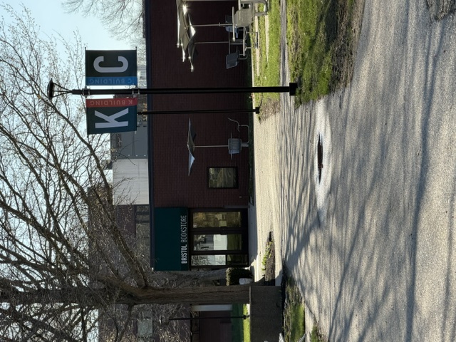 Parking lot view of Bristol Community College campus